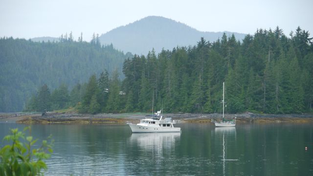 Venture anchored off Queen Charlotte village