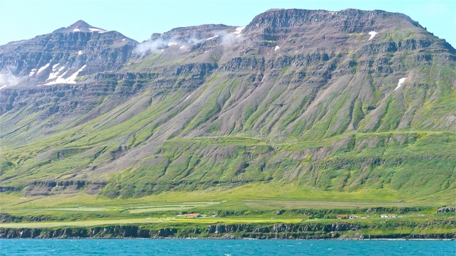 Farm and mountains at Seydusfjordur