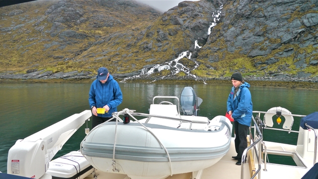 Chris and Patty readying tender Loch Scavaig