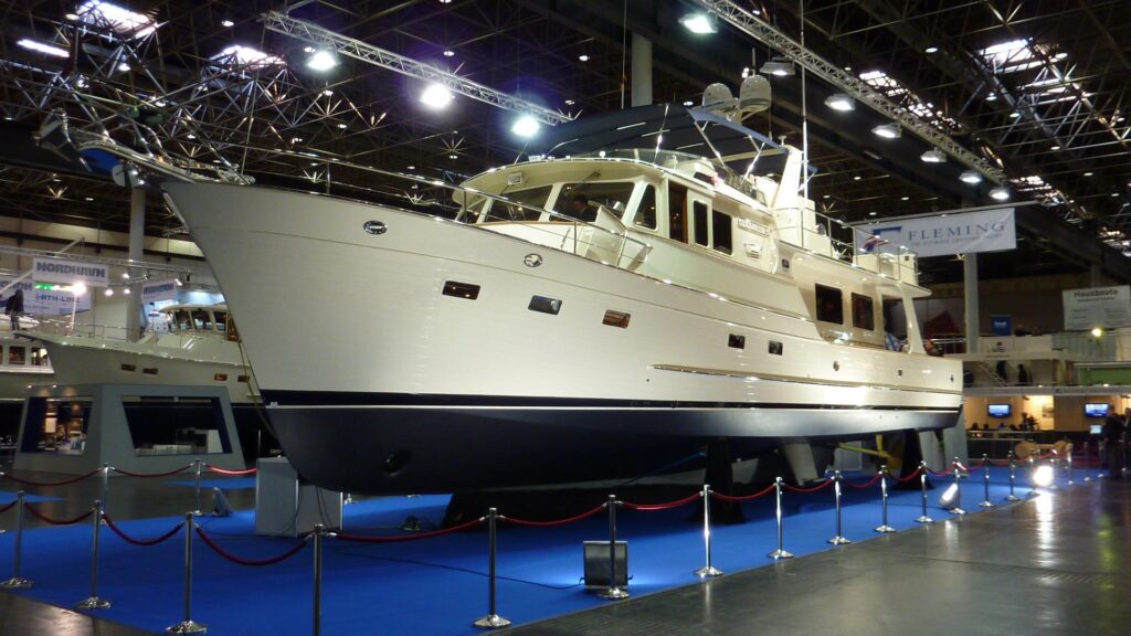 Venture II on display in Dusseldorf after coming up the Rhine.