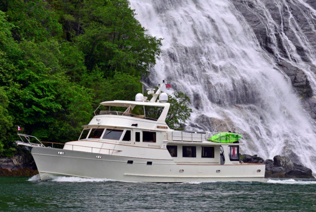 Fleming Yacht Near Waterfall