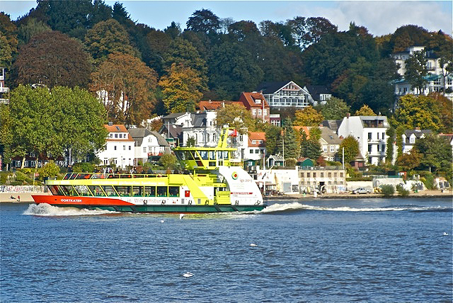 North shore of River Elbe near Hamburg