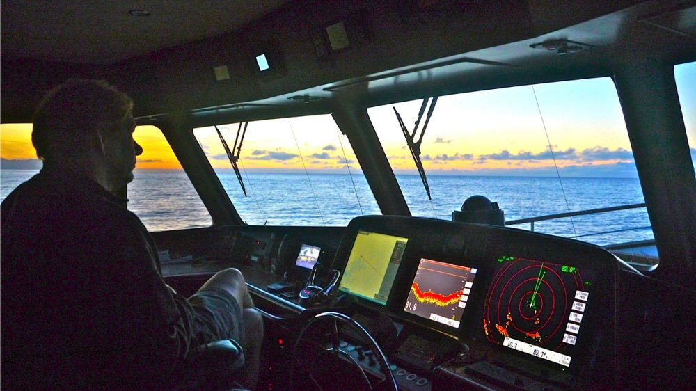 Underway at dawn over the Gulf of Alaska