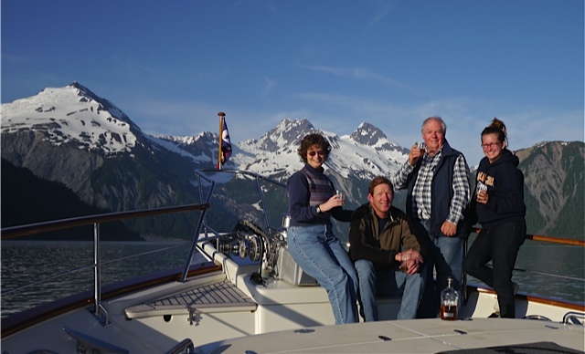 Celebrating arrival Lituya Bay