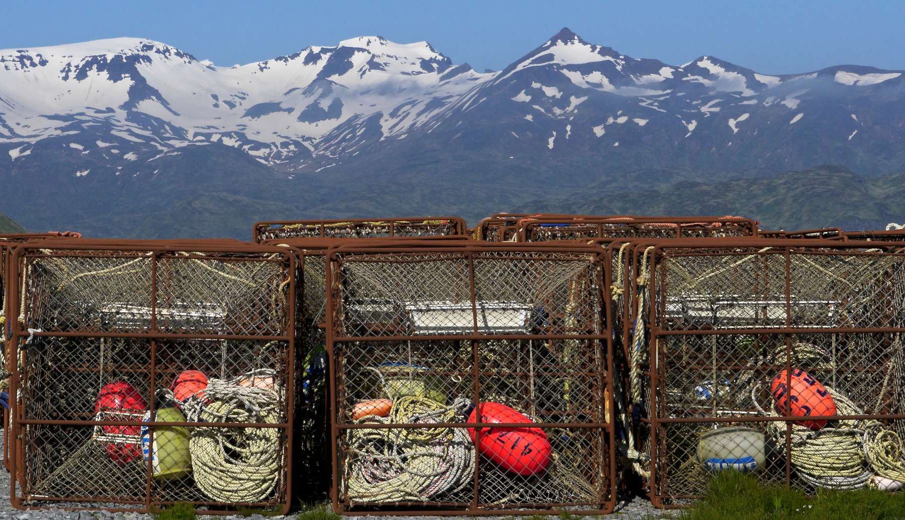 Crab traps awaiting winter season