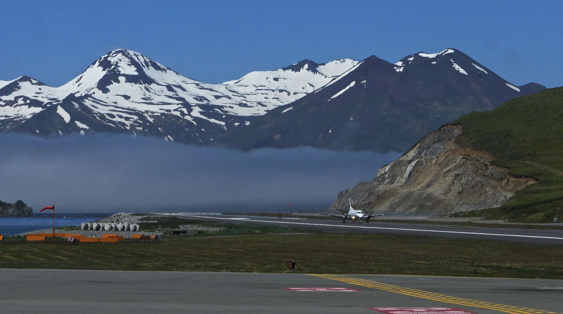 Plane landing at airport
