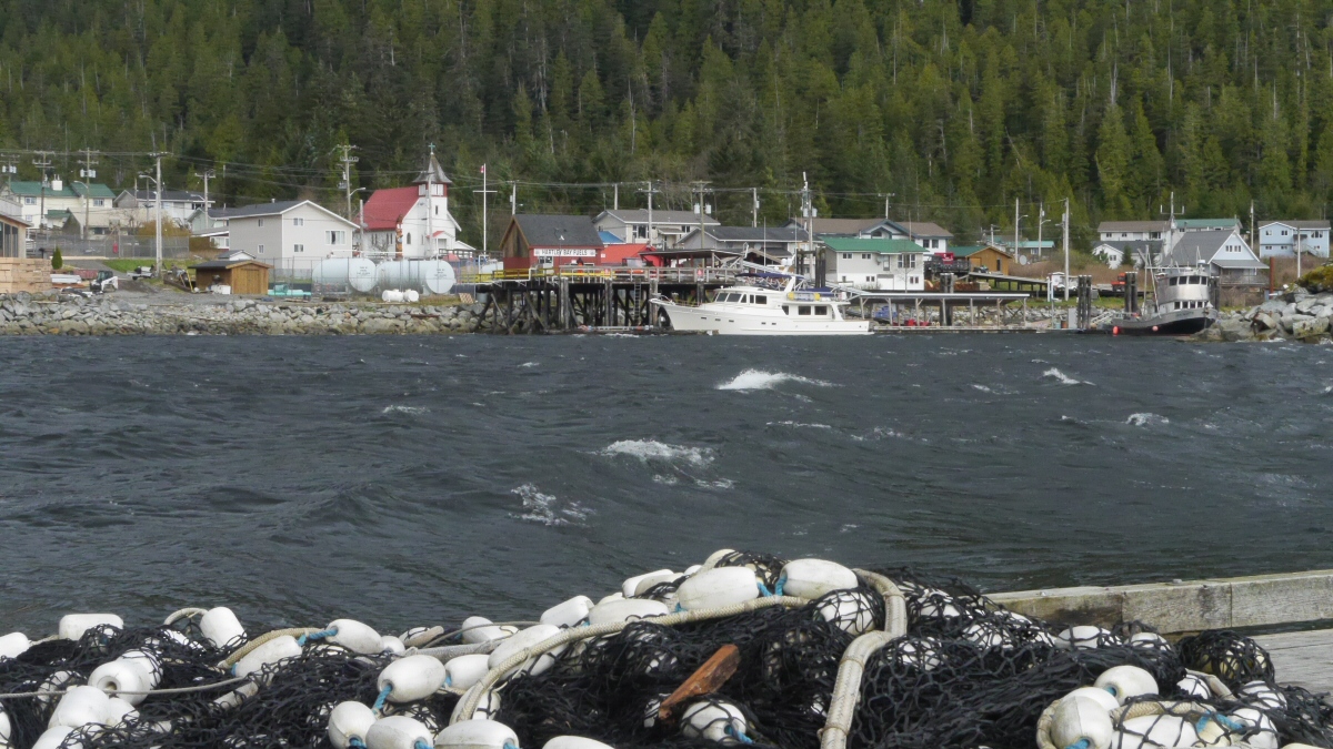 Venture shelters from strong winds in Hartley Bay