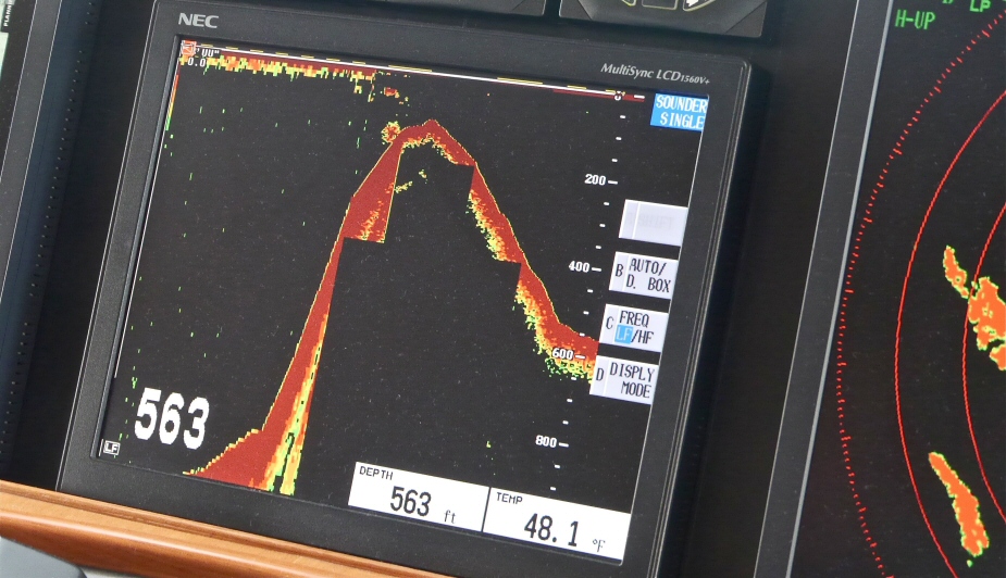 Depth change at moraine