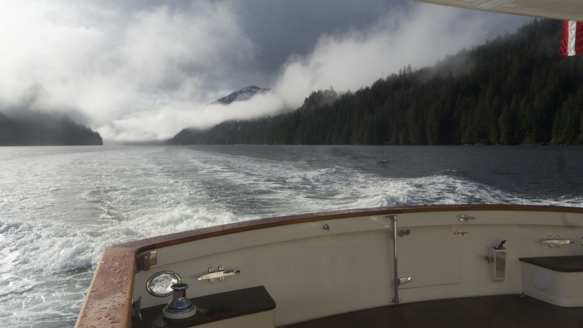 View from aft in Grenville Channel