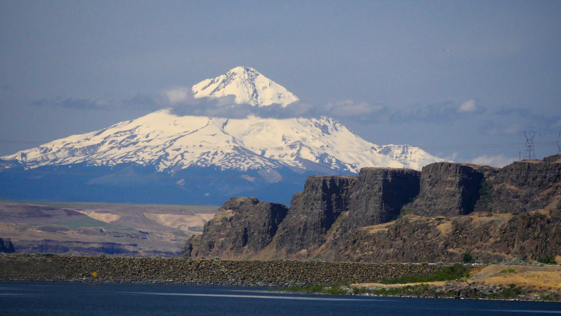 Distant view of Mt Hood