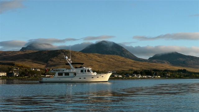 Venture II at dawn off Jura.