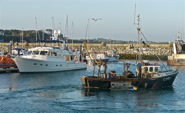 Contrasting boats at Kilmore Quay