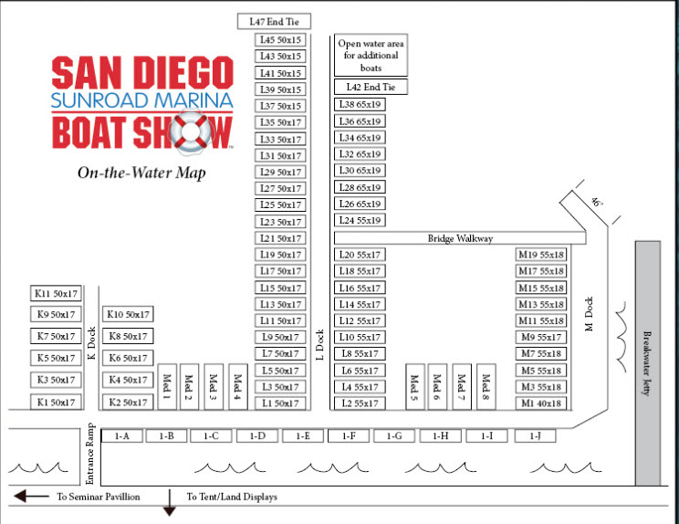 map of san diego boat show