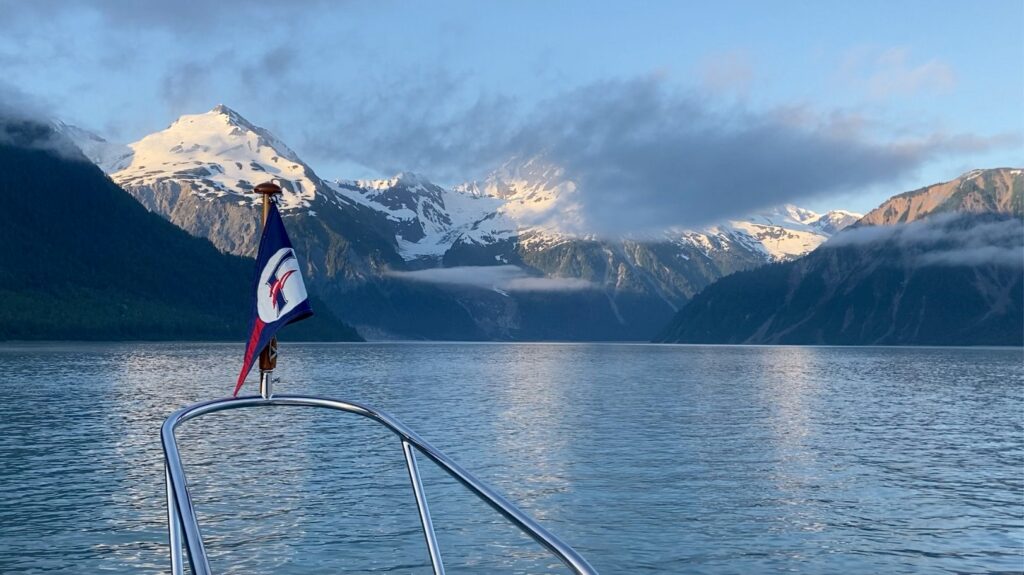 mountains behind clouds