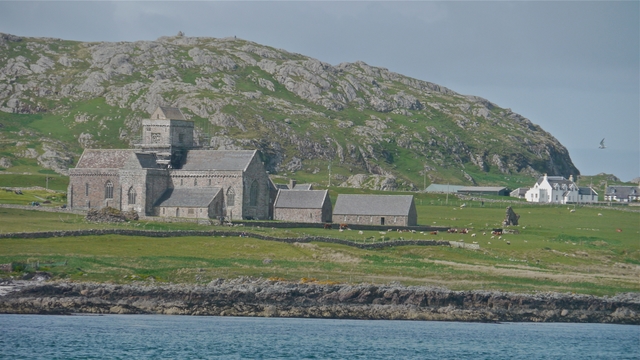 Iona abbey from offshore