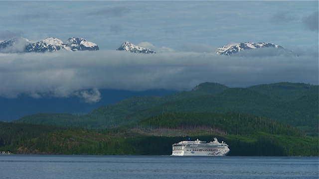 Norwegian cruise ship in Discovery Passage