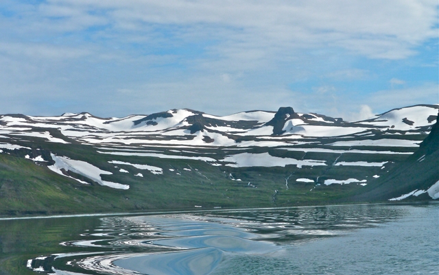 Snow at head of lonafjordur