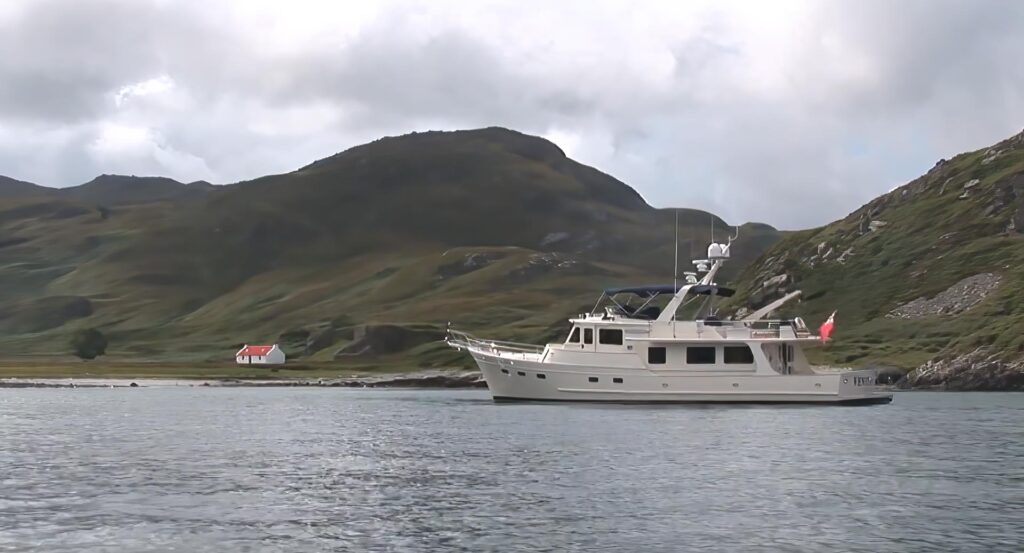 Venture II in bay outside my great- grandfather’s home.