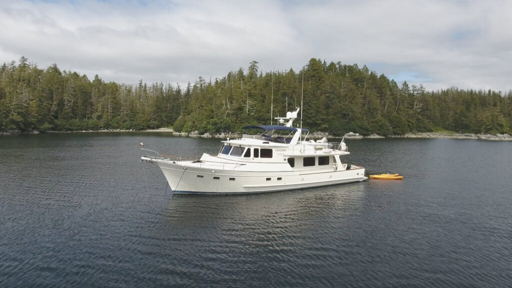Venture anchored in bay on magoun island