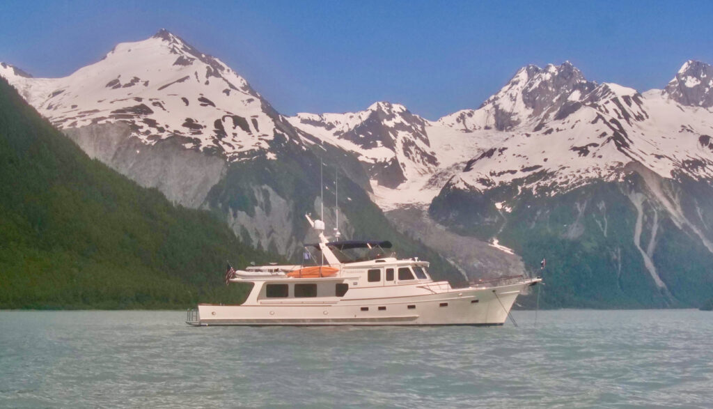 Venture at anchor in Lituya Bay