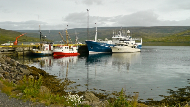 Venture II alongside fishing boat in Talknafjordur
