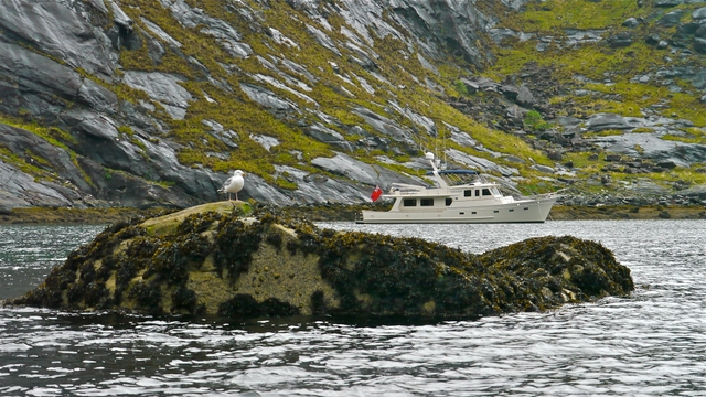 Venture at anchor Loch Scavaig