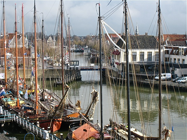 Venture II beyond bridge in Harlingen