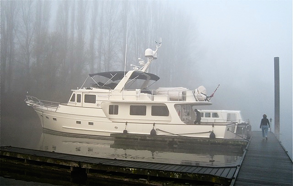 Venture II in fog